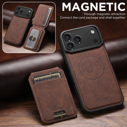 2 in 1 Leather Case For iPhone 17 Promax Air 16 Pro max 15 Plus 14 Pro 13 12 Wireless Charging Kickstand Card Slots Phone Cover