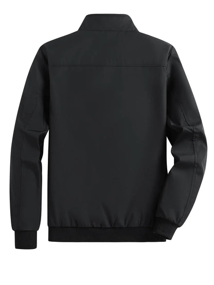 Men's Spring and Autumn Thin Casual Jacket Solid Color Stand Collar Cardigan Jacket Men's Outdoor Sports Casual Versatile Top