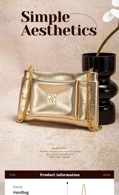 Women's Shoulder Bag New Simple Black Detachable Dual purpose Chain Bag Business Wallet