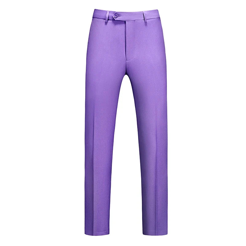 2026 New Men's Middle Waist Pants, 25 Color Choice, Elegant Office Men Trouser, Modest Green Pink Yellow Asian Size M-6XL
