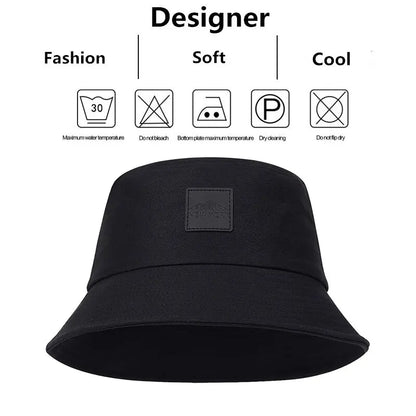 Unisex New York Leather Label Personality Bucket Hats Fishermen Caps Outdoor Casual Cap Sunscreen Hat