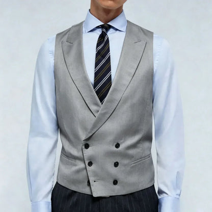 Men Vest Pink Double Breasted With Lapel Solid Waistcoat For Wedding Banquet Business Work Office Casual Daily Men Suit Vest
