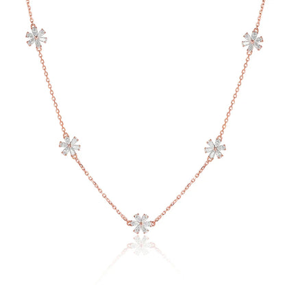 Pear Cut Flower Moissanite Necklaces for Women GRA Certified Lab Moissanite s925 Sterling Silver Chain Dainty Necklace