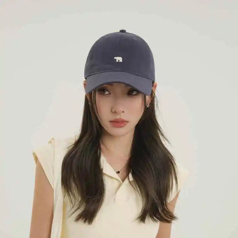 1pc Polar Bear Embroidered Baseball Hat for Men and Women,outdoor leisure Daily Leisure,Outdoor Travel,Sunscreen,Duck Tongue Hat