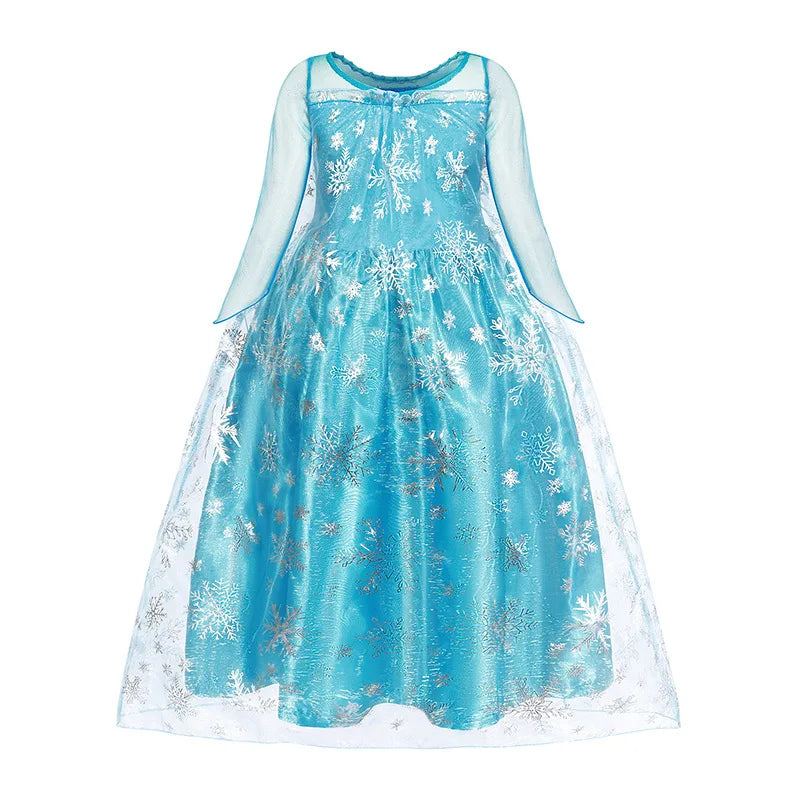 Girls Princess Dress Kids Disney Elsa Anna Snow White Aurora Sofia Rapunzel Cinderella Halloween Costume Children Birthday Party