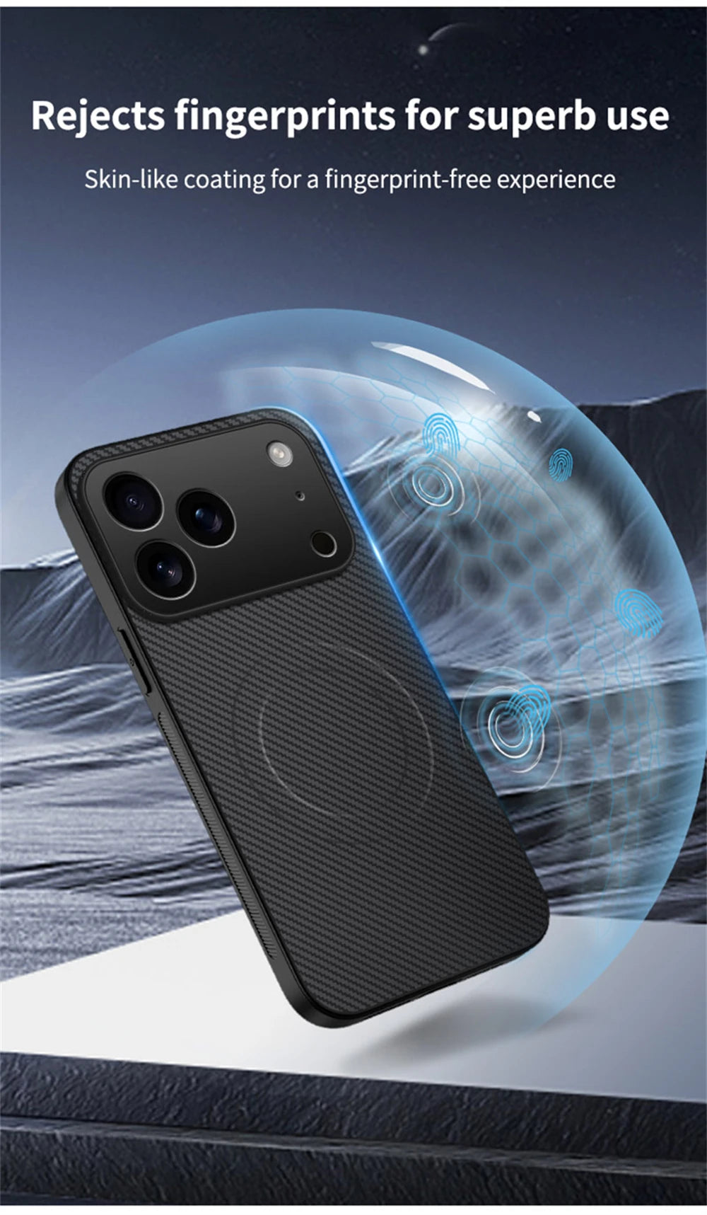 جراب جلد مغناطيسي رفيع للغاية من ألياف الكربون لهاتف iPhone 17 Air 16E 16 15 14 13 Pro Max مضاد للصدمات متوافق مع Magsafe غطاء حماية عسكري