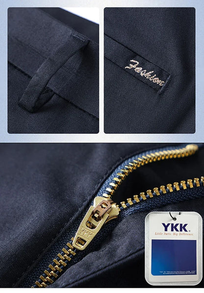Mulberry Silk Pants Men's Summer Thin Breathable Business Casual Loose Trousers Straight Non-iron Solid Color Plus Size 3colors
