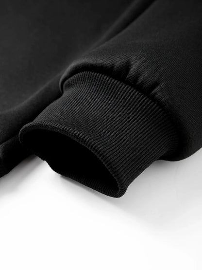 Men's Half Button Hoodie Thicken Winter Hooded Sweatshirts Retro Warm Fleece Knit Sweater Outdoor Running Sports Casual Pullover