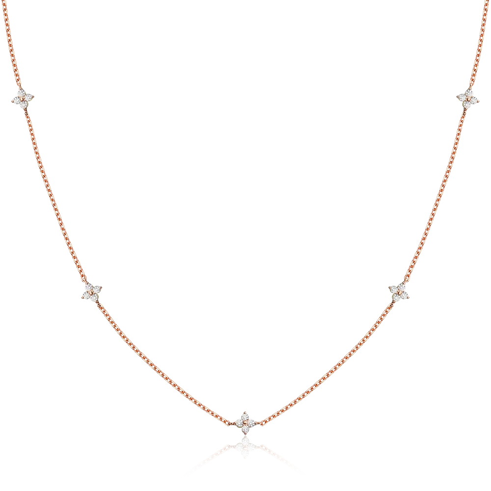 Four-Leaf Clover Moissanite Necklaces for Women 2mm D VVS1 GRA Certified Lab Moissanite s925 Sterling Silver Necklace