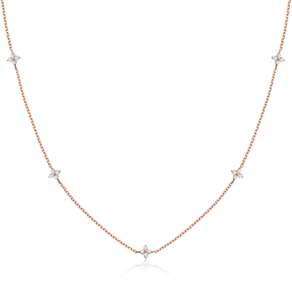 Four-Leaf Clover Moissanite Necklaces for Women 2mm D VVS1 GRA Certified Lab Moissanite s925 Sterling Silver Necklace