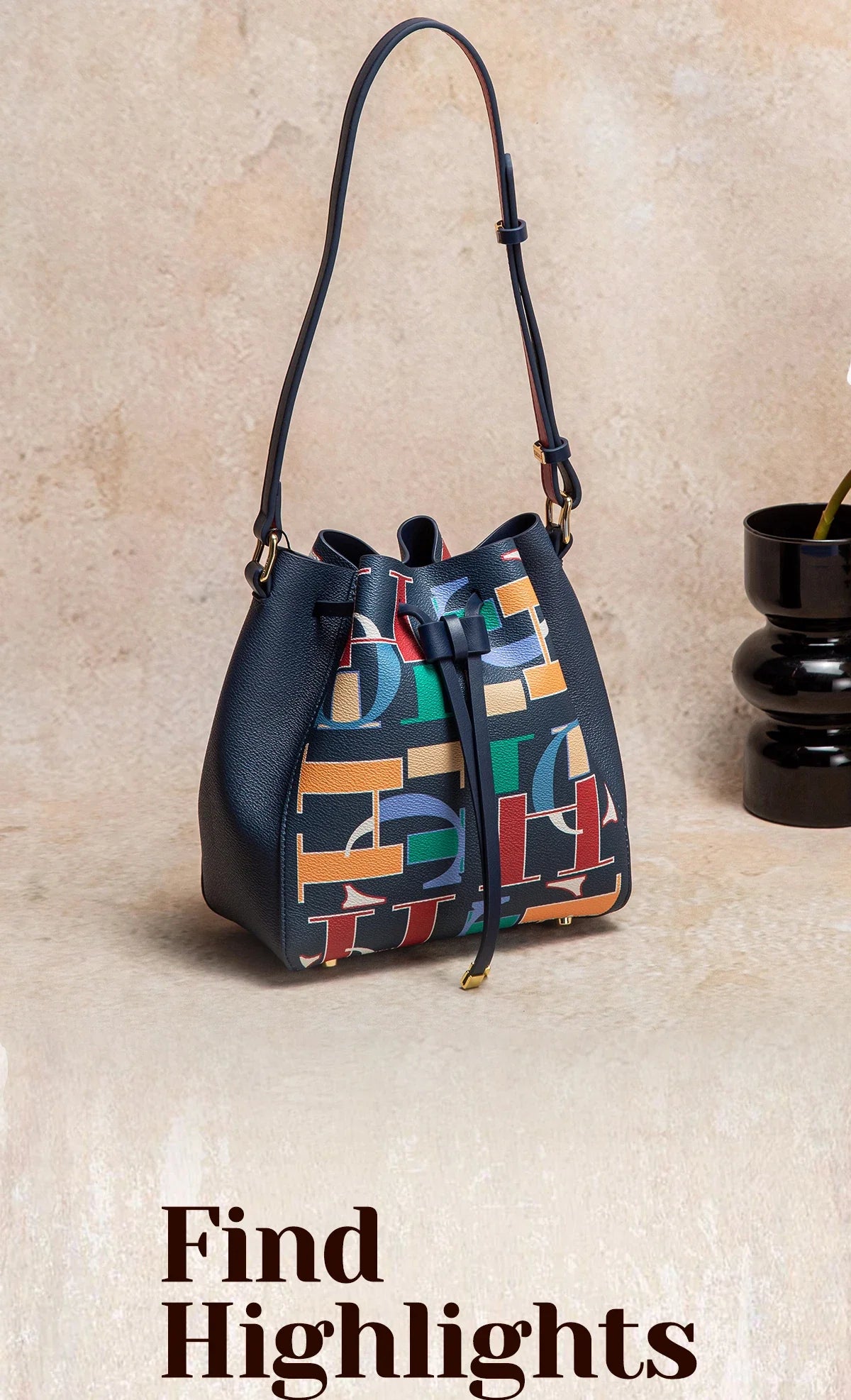 Seasonal New Arrival Fashionable Classic Women's Bucket Bag Color-Blocked Letter Print Design Women's New Shoulder Bag