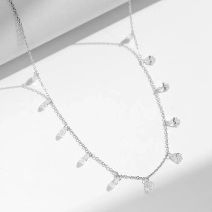 925 Sterling Silver Stackable Clavicle Chokers Necklace Sparkling Zircon Neck Chain for Women Fine Jewelry