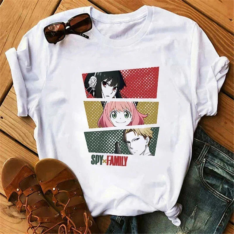 Anime Spy X Family T shirt Wommen Japanese Harajuku Fashion Short Sleeve T-shirts Summer Tops Kawaii O-Neck Women's T-shirt Top