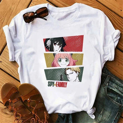 Anime Spy X Family T shirt Wommen Japanese Harajuku Fashion Short Sleeve T-shirts Summer Tops Kawaii O-Neck Women's T-shirt Top