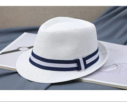 New Hat Men Summer Short Shading Fashion Jazz Gentleman Hat Middle-aged and Old Outdoor Leisure Joker Hat