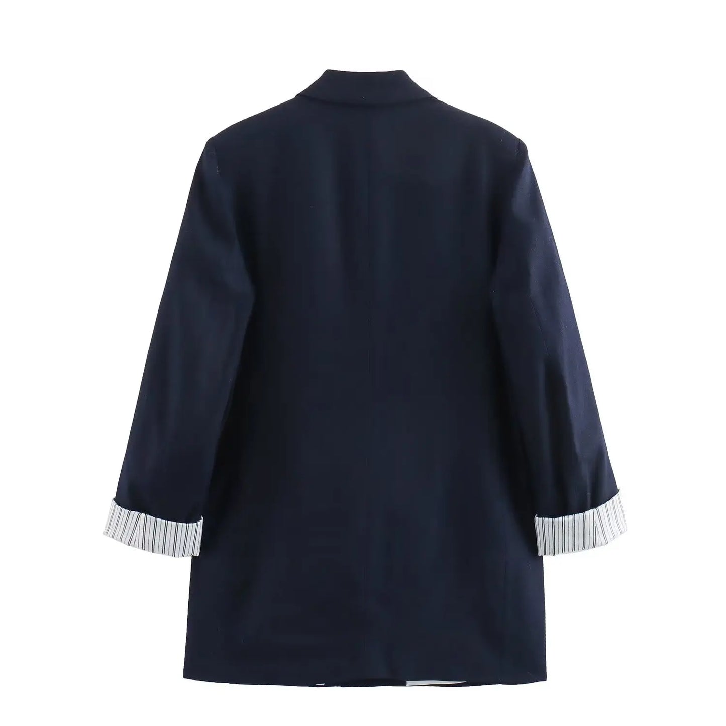 Women Fashion Solid Blazer Notched Collar Long Roll up Sleeves Female Chic Office Lady Business Outfits