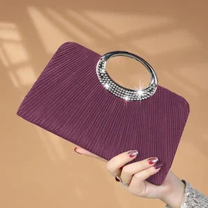 Women's Sparkling Glitter Crystal Evening Bag, Handbag And Crossbody Bag With Simple And Elegant Design, Suitable For Wedding