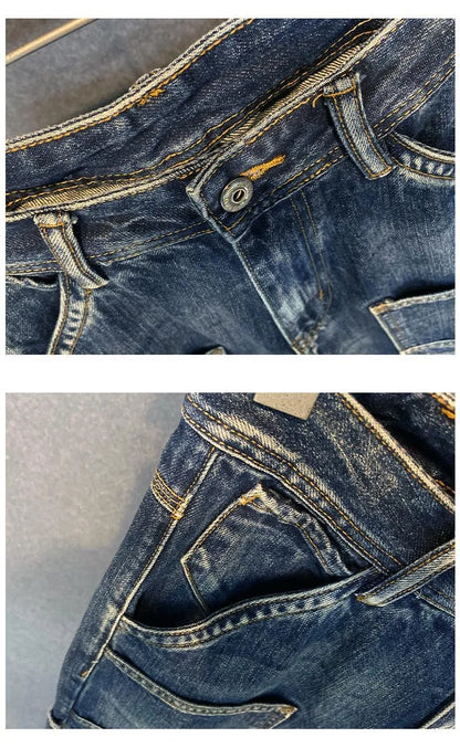 Autumn and Spring Fashion Trend American Vintage Straight Leg Denim Pants for Men Casual Loose Comfortable High Quality Pants