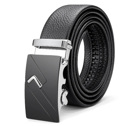Men Belts Automatic Buckle Belt Genuine Leather High Quality For Men Leather Strap Casual For Jeans