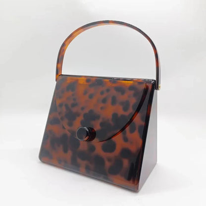 New Brand Acrylic Evening Bags Black Amber Leopard Clutch Purse Luxury Designer Women Wallet Wedding Bridal Party Prom Handbag