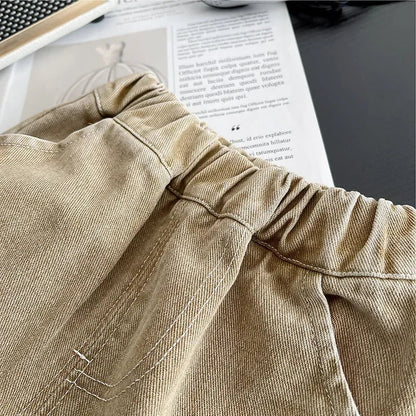 New Toddler Summer Baby Girls Boys Clothes Suit Children Letter Tshirt+ Ripped Jeans 2Pcs/Sets Casual Costume Kids Tracksuits
