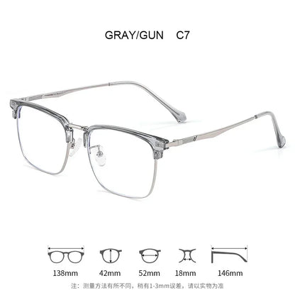 Men's Classic Business Eyeglasses Frames Anti-Blue Light Reading Glasses Myopia Hyperopia Customizable Prescription KE001