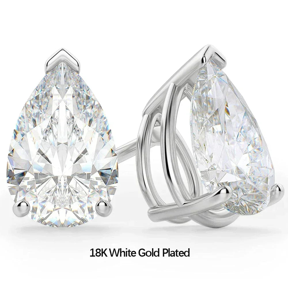1-4carat Waterdrop Moissanite Chain Earrings for Women Pear Cut Solitaire Lab Diamond Stud/Drop Earring 925 Silver with GRA