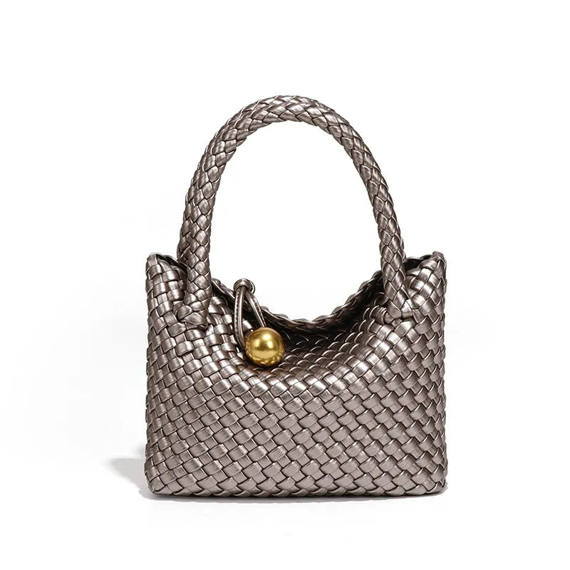 Summer Woven Shoulder Bag for Women Crossbody Tote Bag for Women Small Handbag Vegan Leather Purse Tote Handbag Hobo Bag