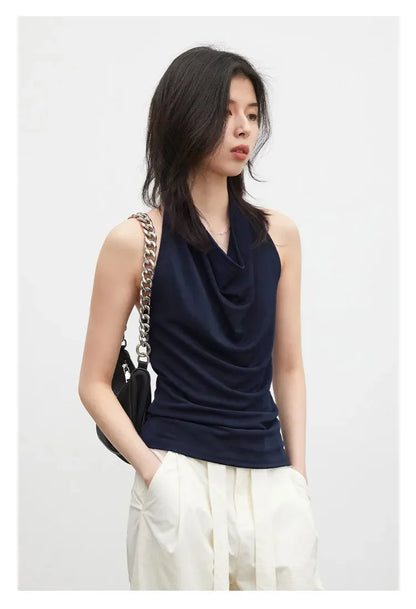 Fashion Women Tanks New Swinging Collar Hanging Neck Camis Slim Backless Sexy Suspender Female Vest Spring Summer 2026