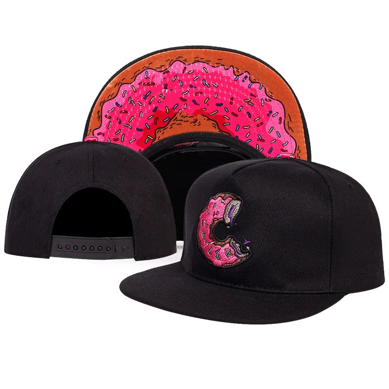 Unisex Doughnut Embroidery Hip-hop Hats Outdoor Adjustable Casual Baseball Caps Sunscreen Hat