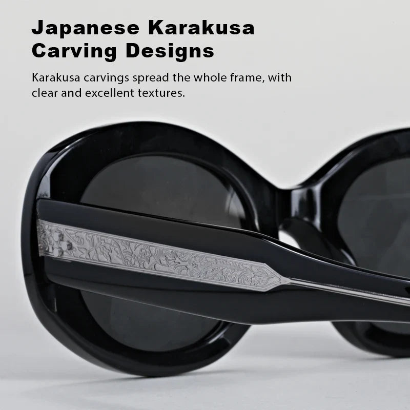 Top Quality Handmade Oval Acetate Men Women Vintage Sunglasses New Exquisite Design Sunglasses Outdoor UV400 Luxury Sunglasses