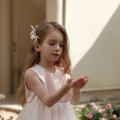 Girls Flower Tulle Cake Blue Pink Dress Princess Party Gown Dresses Kids Sleeveless Birthday Outfits Children Summer Costume