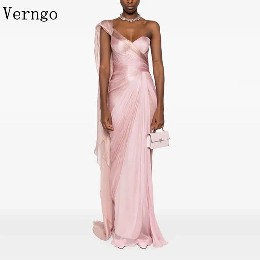 Verngo Pink Elegant Shiny Prom Gowns Sweetheart Mermaid Formal Occasion Dresses Women Modern Prom Party Dress Customized