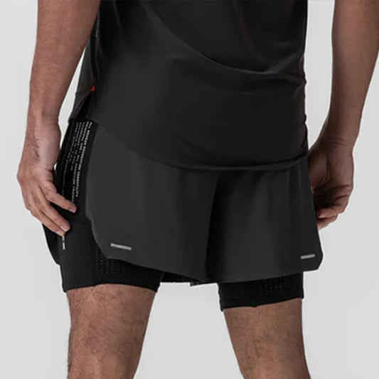 Men's Gym Shorts 2 in 1 Quick Dry Running Shorts Basketball Jogger Summer Fitness Workout Short Pants Bodybuilding Activewear