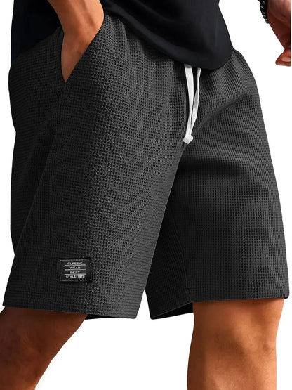 Men's Jacquard Casual Shorts Summer Harajuku Solid Sweatpants Fashion Men Short Pants Retro Men Clothes Roupas Streetwear New