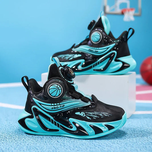 A pair of children's four-season leather high-top basketball shoes, wear-resistant basketball shoes, sizes 31-40，YZ-L833