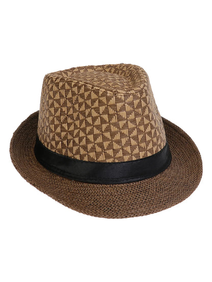 Men's Hat Woven Straw Sunshade Hat Casual Buckle Beach Sun White Wedding Black Belt Fedoras Jazz Hat Panama Cap