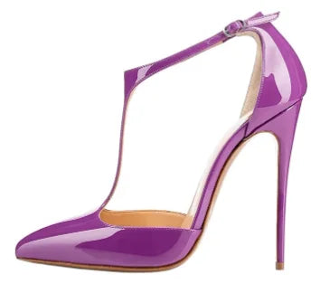 New T-shaped hollow high heels with toe caps, sandals with thin heels and pointed hollow out sexy shallow mouth single shoes
