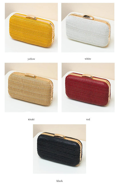 Casual Straw Women's Bag Yellow Clutch Woven Handbags Top Quality Luxury Bags Party Women's Shoulder Bags Purses Fashion Pouch