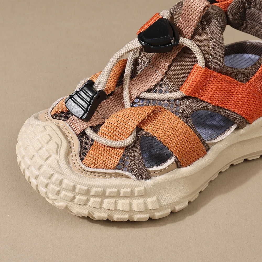 2026 New Summer Children Sandals For Boys Mesh Breathable Kids Sport Shoes Soft Sole Fashion Toddler Boys Beach Sandals EU21-30