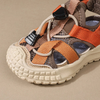 2026 New Summer Children Sandals For Boys Mesh Breathable Kids Sport Shoes Soft Sole Fashion Toddler Boys Beach Sandals EU21-30