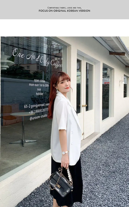Office Lady Blazers Women Solid Lazy Style Summer Work Wear Casual Mujer Formal Vintage Outwear Clothing Elegant Ulzzang Daily