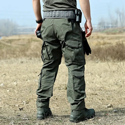 Men Tactical Pants Quick Dry Milit Multi-Pocket Cargo Pants Casual Trousers Wear-Resistant Workwear Traning Hunting Pants Loose