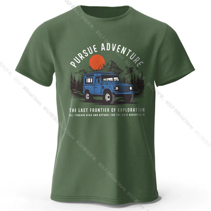 Wilderness Explorer Vintage Medal Printed Unisex Men Women T-Shirt Tees Tops 100% Cotton Topographic Graphic Bushcraft Wear