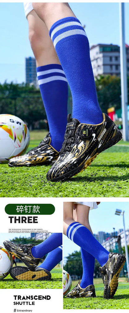 Kids Soccer Cleats Football Shoes Studs Non Slip Breathable Lightweight Training Sports Boys Girls Children Football Match Boots