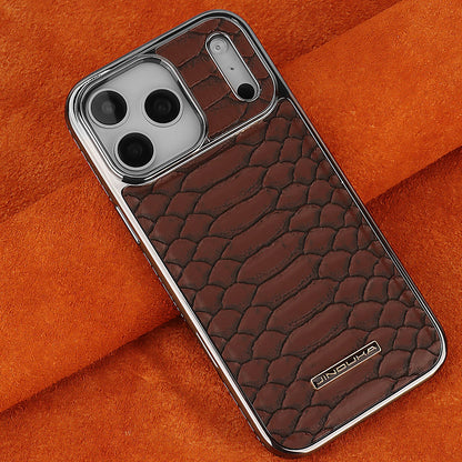Luxurious And Stylish Snake Patterned Leather Phone Case, For IPhone 17 16 15 Pro Max 17Air Protective Case, With Flannel Lining