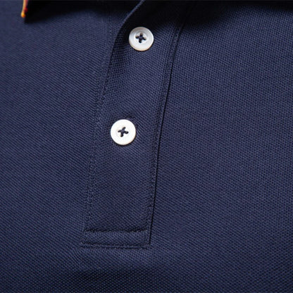 2025 New Men's Mock Neck Polo Shirts for Men Cotton Solid Color Long Sleeve Polo Desinger Social Luxury Touch Male