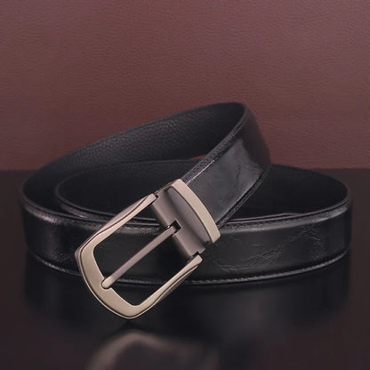 High quality pin buckle genuine leather fashion designers belts men casual luxury gray Cowskin young men ceinture homme B584