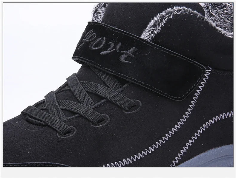 Waterproof Winter Men Boots Suede Warm Snow Outdoor Sneakers Boots Men Work Casual Shoes High-top Non-slip Ankle Boots
