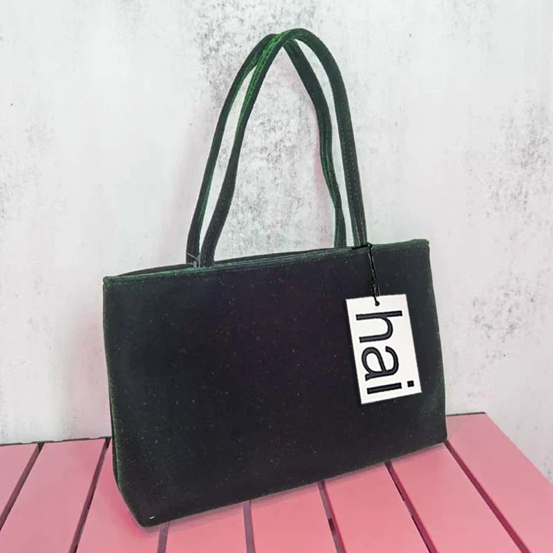 Luxury Premium Designer Elegant Womens Silk Satin Small Tote Solid Color Shoulder Underarm Purse Versatile Fashion Commuting Bag